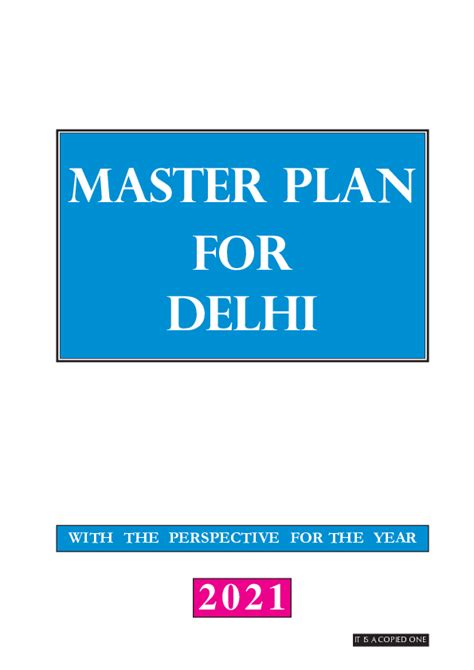 Pdf With The Perspective For The Year Master Plan For Delhi It Is A