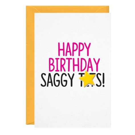 Happy Birthday Saggy Tits Funny Birthday Cards For Friend Wife Friends