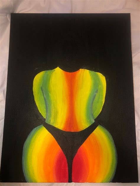 Womens Empowerment Thermal Painting With Black Backgroundacrylic