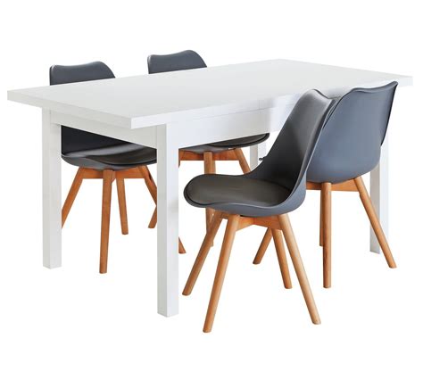 Whether a round extendable dining table set or a wooden extendable dining table set, style is. Buy Hygena Lyssa Extendable White Gloss Table & 4 Chairs ...