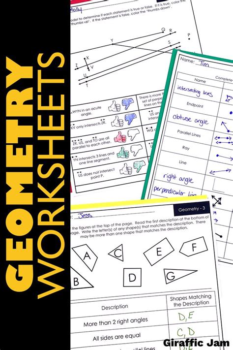 Geometry Worksheet Answer Key