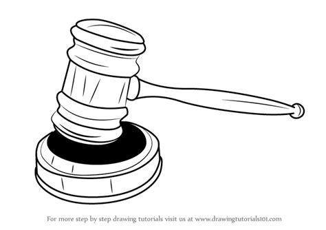 Learn How To Draw Judges Gavel Everyday Objects Step By Step