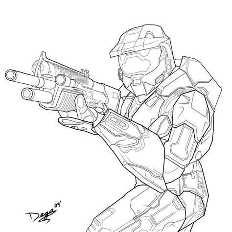Printable Master Chief Halo Coloring Pages