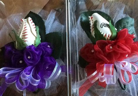 Diy Baseball Rose Corsages I Made These Baseball Roses Using A