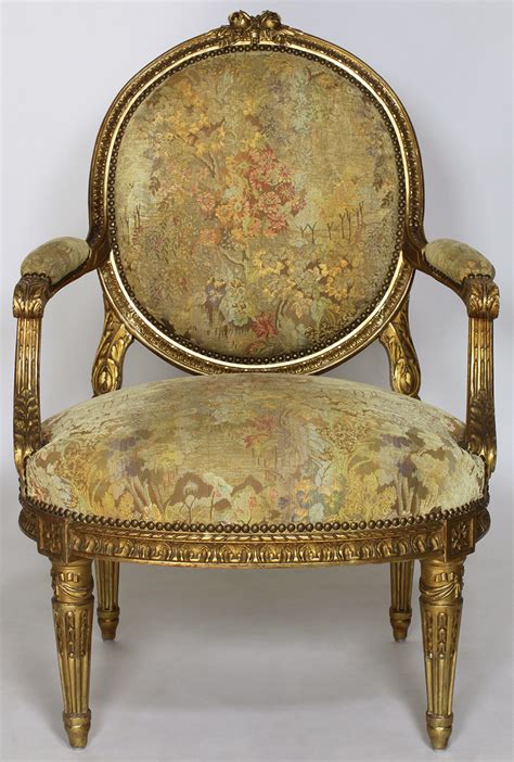 A Very Fine French 19th Century Louis Xvi Style Gilt Wood Carved Five