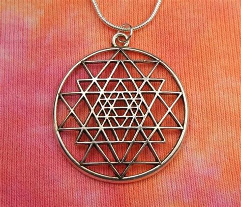 Sri Yantra Necklace Shri Vidya Hindu Tantra Indu Cosmos India Light Triangle Charm Pendant