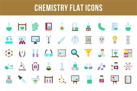 Premium Vector Chemistry Flat Multicolor Icons