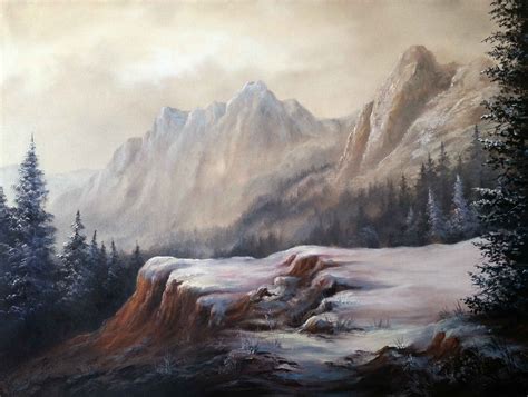 Paint With Kevin Hill Soft Mountain Range Winter Landscape Painting