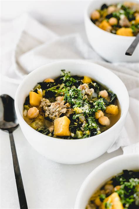 One Pot Sausage Kale And Butternut Squash Soup Lively Table
