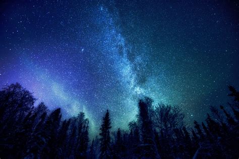Papel De Parede Noite Galáxia Céu Estrelas Via Láctea Atmosfera