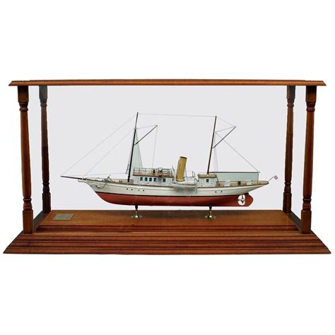 Victorian Schooner Ship Model In Glass Case For Sale At 1stdibs