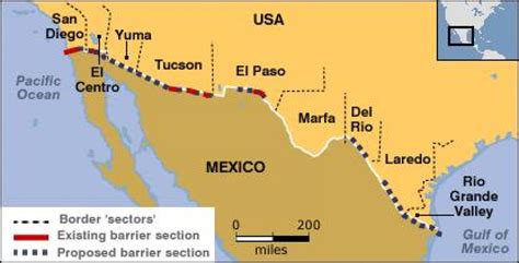 Map Of Mexican Border Map Of The Mexican Border Central America