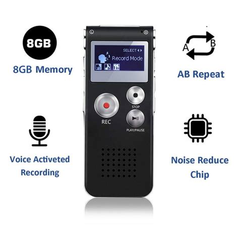Digital Voice Recorder 8gb Voice Activated Recorder With Playback Mini Audio Recorder For