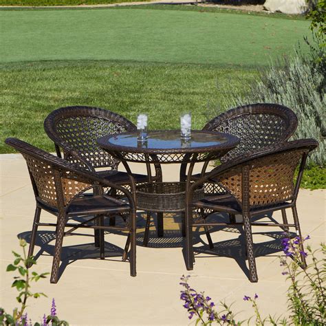 Home Loft Concepts Andre 5 Piece Wicker Outdoor Dining Set And Reviews