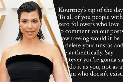 kourtney kardashian s tip of the day is that haters should delete their finstas and live