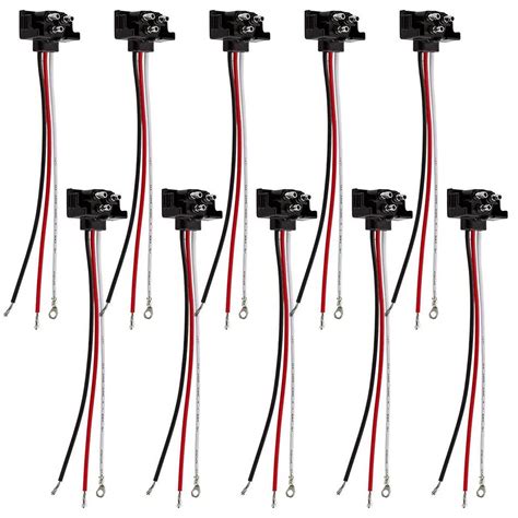 10x 3 Wire Plug Truck Trailer Light Plug Molded 3 Prong Pigtail Harness