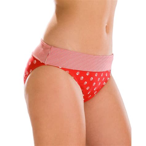 New Ladies Camille Red Polka Dot Womens Beach Swimwear Bikini Briefs