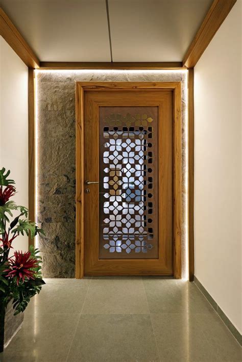 floral pattern inspires apartment interiors studio   architects diary main door design