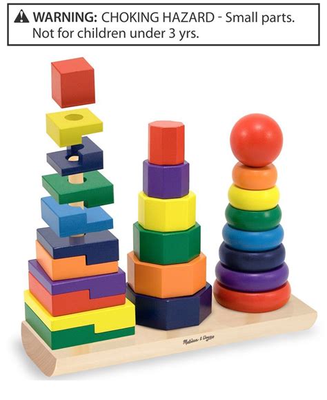 Melissa And Doug Kids Toys Geometric Stacker Wooden Educational Toys