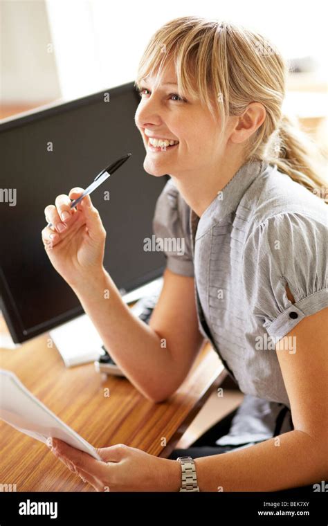 Woman At Work Stock Photo Alamy
