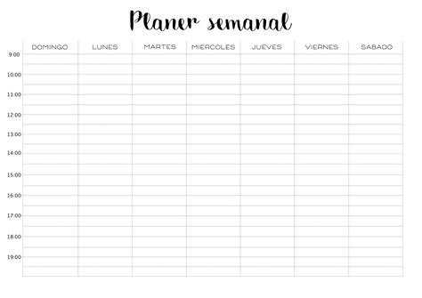 Planner Semanal Horarios Planer Semanal Calendario Semanal Para Imprimir Horario Semanal