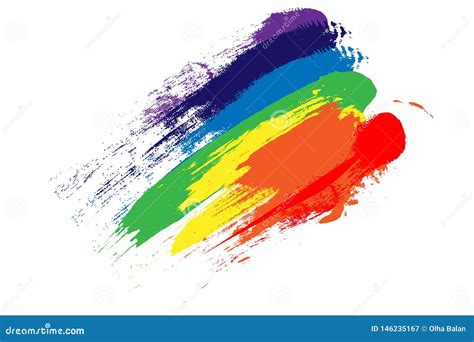 Rainbow Brush Strokes Stock Vector Illustration Of Color 146235167