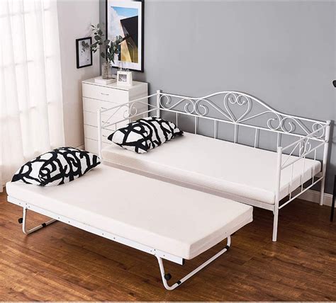 Panana Single Day Bed Metal Guest Bed Frame Sofa Bed With Pull Out