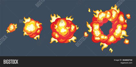 Cartoon Explosion Fire Image And Photo Free Trial Bigstock