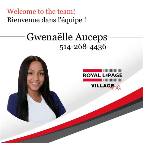 Bienvenue Gwenaëlle Auceps Royal Lepage Village