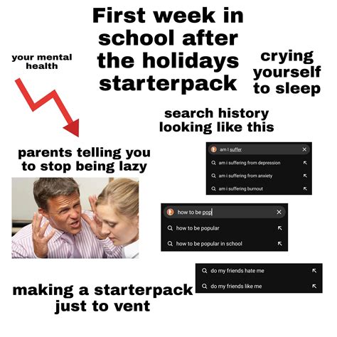 First Day In School After The Holidays Starterpack R Starterpacks