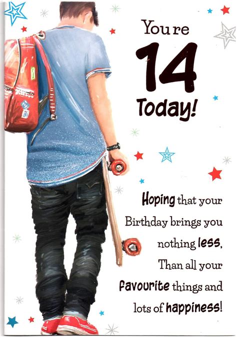 Birthday Card For Fourteen 14 Year Old Boy Free 1st Class Post Uk