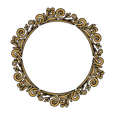 Gold Ornament Vector Round Shape Frmae Ornaments Gold Ornament Png