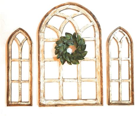 Cathedral window wood wall decor. Farmhouse Wooden Wall Window Arch - The Paradise Fields ...