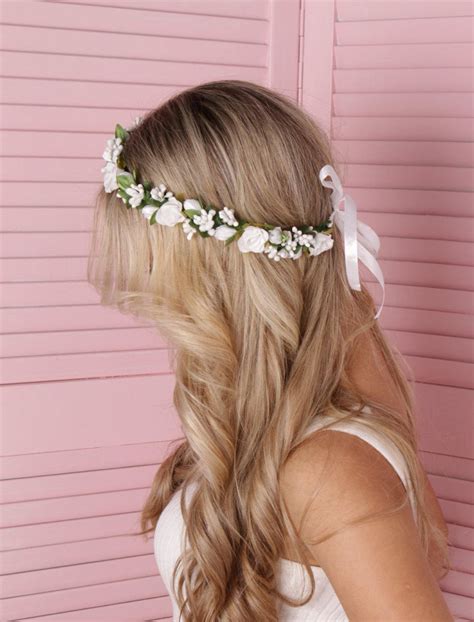 Bridal Floral Crown Flower Headband Bridal Headband Rose Etsy