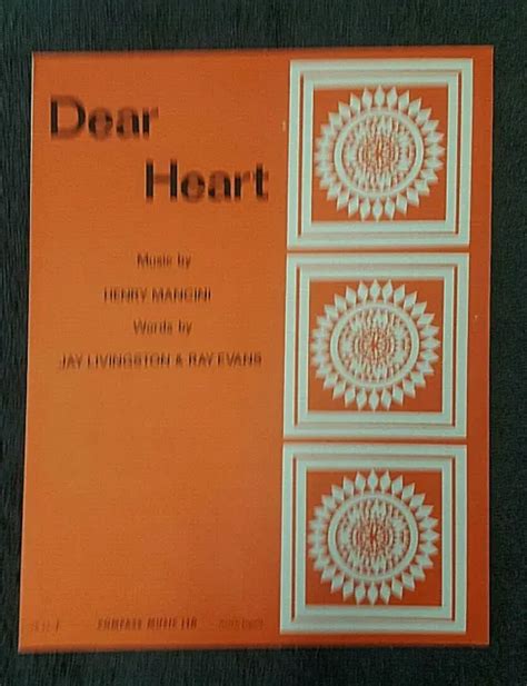Dear Heart Henry Mancini Sheet Music Score Excellent Condition 746 Picclick