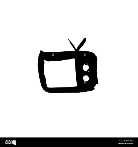 tv grunge icon television watercolor brush vector illustration stock vector image and art alamy