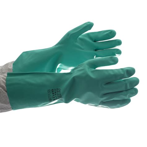 Shield 12 Green Heavy Duty Industrial Nitrile Gloves Safetygloves