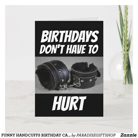 Funny Handcuffs Birthday Card For Wife Or Husband Zazzle In 2022 Birthday Cards Custom