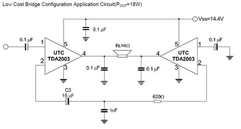 Power Amplifier Dengan Tda2003 Skema Rangkaian Elektronika