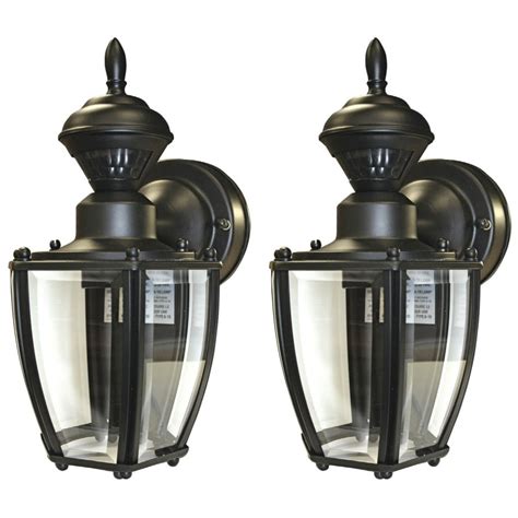 Secure Home 2 Pack 11 In Black Motion Activated Outdoor Wall Light At