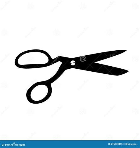 Scissors Silhouette Black And White Icon Design Element On Isolated
