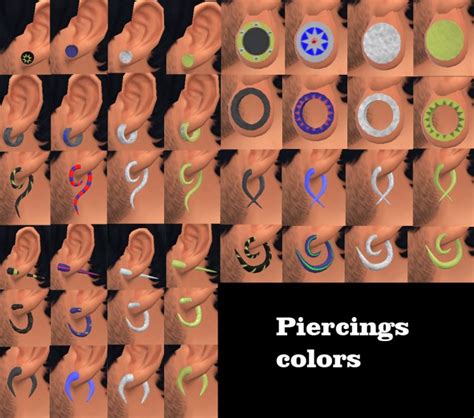 10 Piercings Set Semi Layerable By Necrodog At Mod The Sims Sims 4
