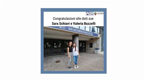 Congratulazioni Alle Dottsse Sara Schiavi E Valeria Buzzelli Portale