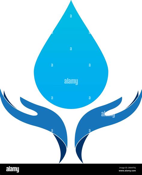 Water Drop And Hand Logo Environmental Care And Clean Water Saving