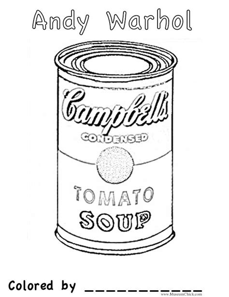 Andy Warhol Soup Can Leads To Free Art Colouring Pages Could Be A Nice Treat For Those Who