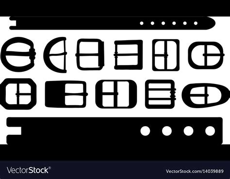 Set Of Different Belt Buckles Royalty Free Vector Image
