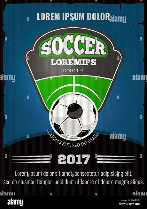 Football Soccer Vector Poster Template Sport Play Banner With Ball