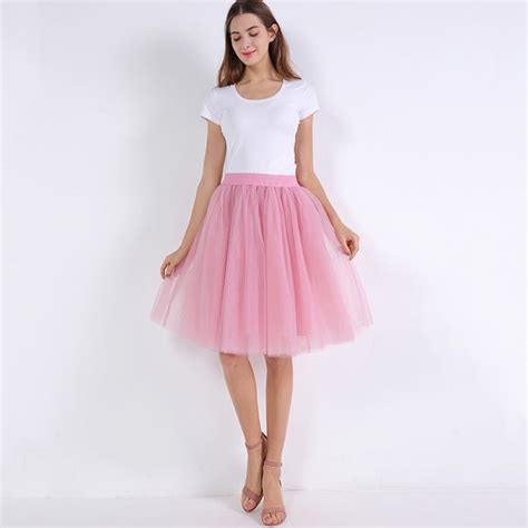 5 Layers 60cm Princess Midi Tulle Pleated Dance Tutu Party Skirts