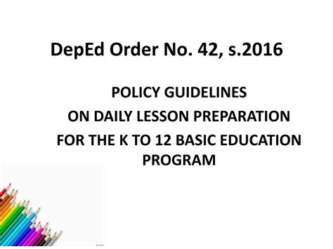 Pdf Deped Order 42 Policy Guidelines Dll Dokumentips