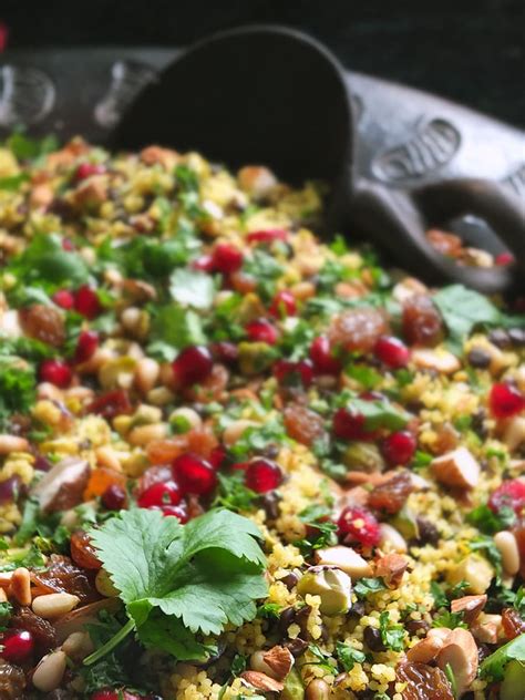 jewelled couscous recipe with puy lentils and pomegranate elizabeth s kitchen diary